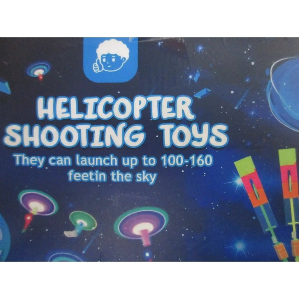 12 Rocket slingshot helicopter flying toys with LED lights